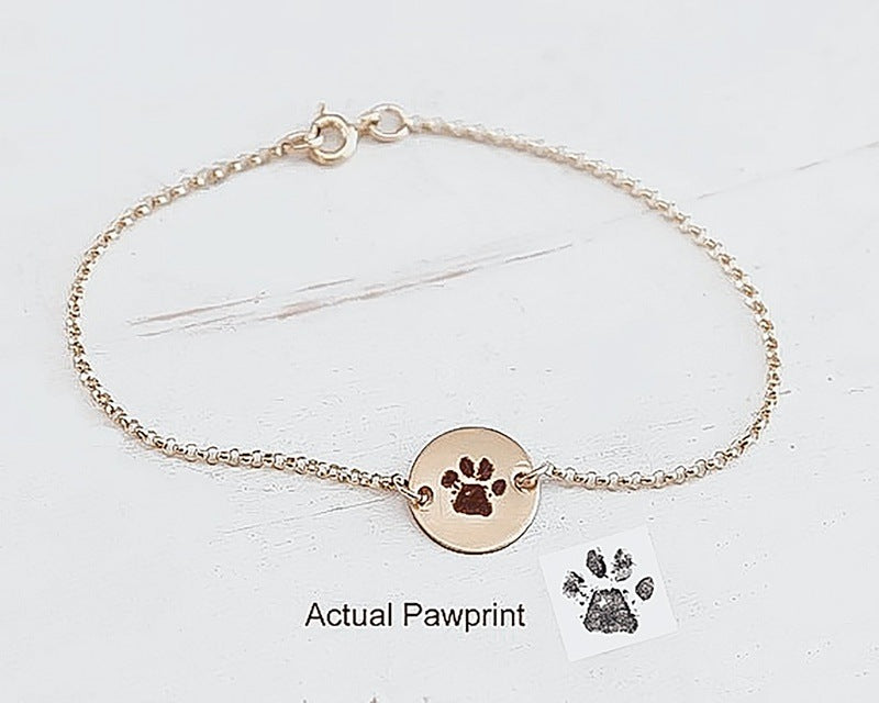 Actual Paw Print Bracelet-Pet Memorial Bracelet – Alora Links Jewelry