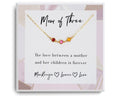 Birthstone Necklace Gift for a Mother of Three