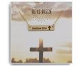 He is risen Cross Necklace - Matthew 28:6